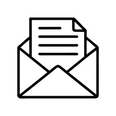 Letter Envelope with Paper Inside Icon Design