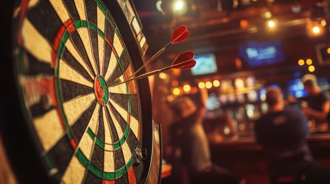 Bullseye: Darts in a Lively Pub Atmosphere