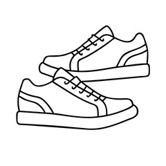 sneakers icon, sneakers line art - simple line art of sneakers, perfect for sneakers logos and icons