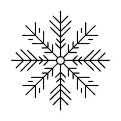 Fototapeta premium snowflake icon, snowflake line art - simple line art of snowflake, perfect for snowflake logos and icons