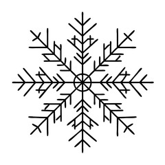 snowflake icon, snowflake line art - simple line art of snowflake, perfect for snowflake logos and icons