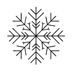 snowflake icon, snowflake line art - simple line art of snowflake, perfect for snowflake logos and icons