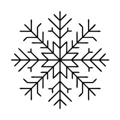 snowflake icon, snowflake line art - simple line art of snowflake, perfect for snowflake logos and icons