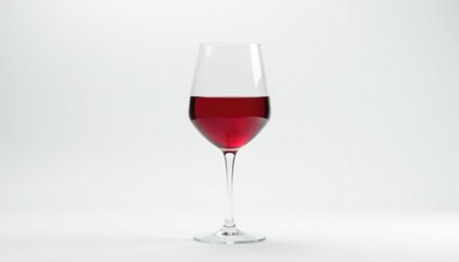 Single red wine glass on white, clean backdrop , drink photography, red wine, stem