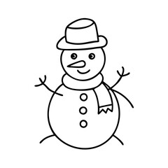 snowman icon, snowman line art - simple line art of snowman, perfect for snowman logos and icons