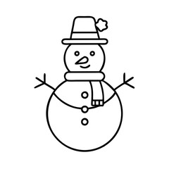 snowman icon, snowman line art - simple line art of snowman, perfect for snowman logos and icons