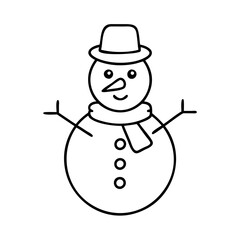 snowman icon, snowman line art - simple line art of snowman, perfect for snowman logos and icons