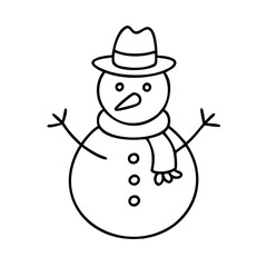 snowman icon, snowman line art - simple line art of snowman, perfect for snowman logos and icons