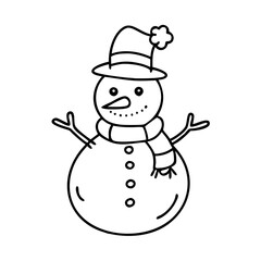 snowman icon, snowman line art - simple line art of snowman, perfect for snowman logos and icons