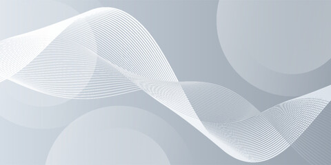 Futuristic gray white abstract background. shining wave lines pattern for banner, wallpaper, cover.