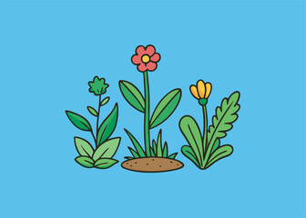 Hand Drawn Plants Stock Illustration — Botanical Sketch Art Design