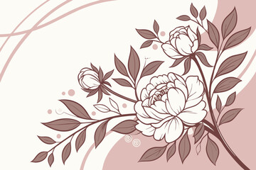 Vintage Wedding Couple and Botanical Elements