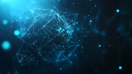 Fototapeta premium A complex network of interconnected points and lines forming a dynamic, abstract structure.