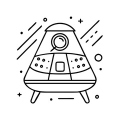 spacecapsule icon, spacecapsule line art - simple line art of spacecapsule, perfect for spacecapsule logos and icons