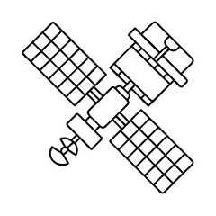 spacestation icon, spacestation line art - simple line art of spacestation, perfect for spacestation logos and icons
