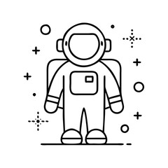 spacesuit icon, spacesuit line art - simple line art of spacesuit, perfect for spacesuit logos and icons