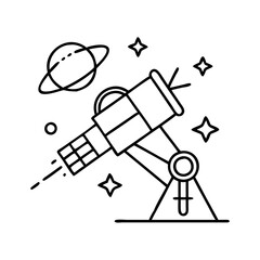 spacetelescope icon, spacetelescope line art - simple line art of spacetelescope, perfect for spacetelescope logos and icons