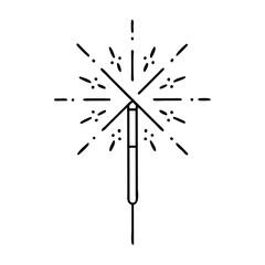 sparkler icon, sparkler line art - simple line art of sparkler, perfect for sparkler logos and icons