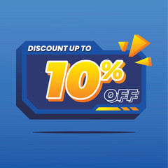 Fototapeta premium 3D Discount Tag with Bold 10% Off Discount Promotion