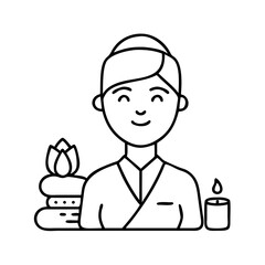 spatherapist icon, spatherapist line art - simple line art of spatherapist, perfect for spatherapist logos and icons