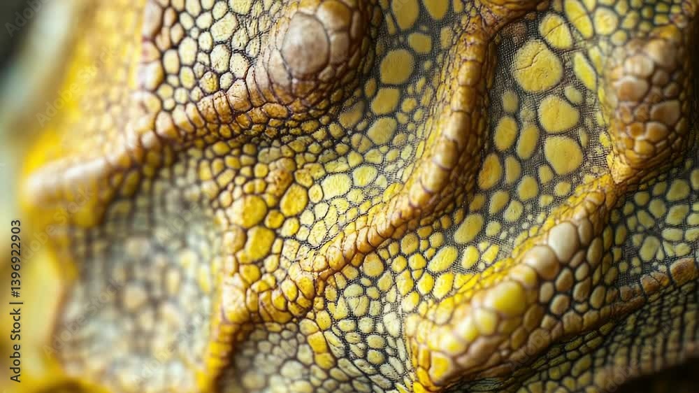 Poster close-up view of a lizard's scaly skin with intricate details.