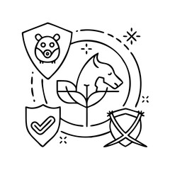 speciesprotection icon, speciesprotection line art - simple line art of speciesprotection, perfect for speciesprotection logos and icons