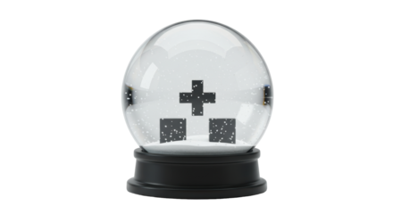 Isolated Snow Globe with Cross