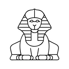 sphinx icon, sphinx line art - simple line art of sphinx, perfect for sphinx logos and icons