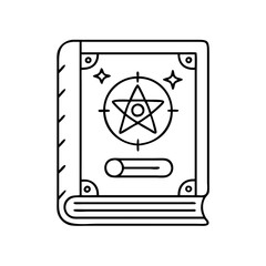spellbook icon, spellbook line art - simple line art of spellbook, perfect for spellbook logos and icons