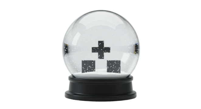 Isolated Snow Globe with Cross