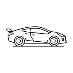 sportscar icon, sportscar line art - simple line art of sportscar, perfect for sportscar logos and icons
