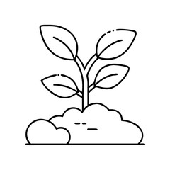 sprout icon, sprout line art - simple line art of sprout, perfect for sprout logos and icons