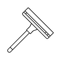 squeegee icon, squeegee line art - simple line art of squeegee, perfect for squeegee logos and icons