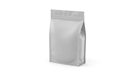 Silver Resealable Stand-Up Pouch for Modern Product Packaging