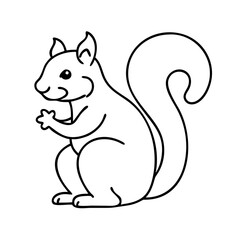 squirrel icon, squirrel line art - simple line art of squirrel, perfect for squirrel logos and icons