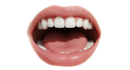 Isolated mouth and teeth on white background