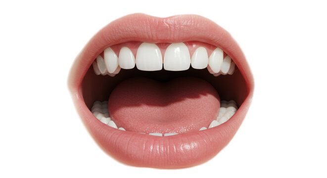 Isolated mouth and teeth on white background