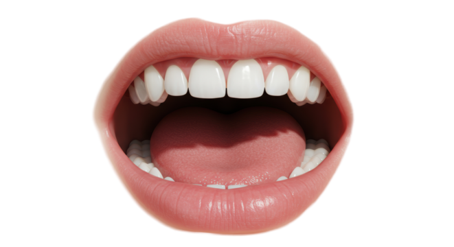 Isolated mouth and teeth on white background