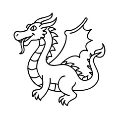 dragon icon, dragon vector illustration-simple illustration of dragon, perfect for dragon logos and icons