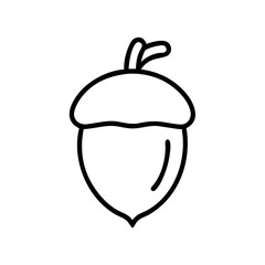 Acorn icon in black outline on white background