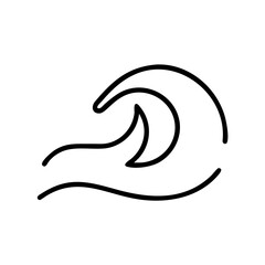 Obraz premium Ocean wave icon in black outline on white background