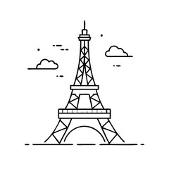 Fototapeta premium eiffel tower icon, eiffel tower vector illustration-simple illustration of eiffel tower, perfect for eiffel tower logos and icons