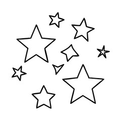 stars icon, stars line art - simple line art of stars, perfect for stars logos and icons