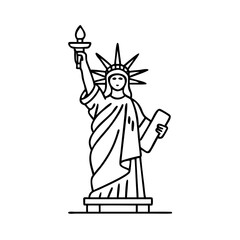 statueofliberty icon, statueofliberty line art - simple line art of statueofliberty, perfect for statueofliberty logos and icons