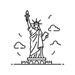 statueofliberty icon, statueofliberty line art - simple line art of statueofliberty, perfect for statueofliberty logos and icons