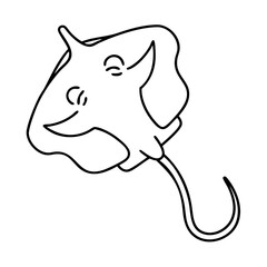 stingray icon, stingray line art - simple line art of stingray, perfect for stingray logos and icons