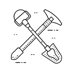 excavation tool icon, excavation tool vector illustration-simple illustration of excavation tool, perfect for excavation tool logos and icons