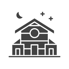 Wood Cabin icon vector image. Suitable for mobile apps, web apps and print media.