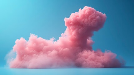 Pink cloud formation against a pale blue background, soft textures, and bright lighting
