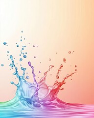 Fototapeta premium Colorful water splash, vibrant, fluid
